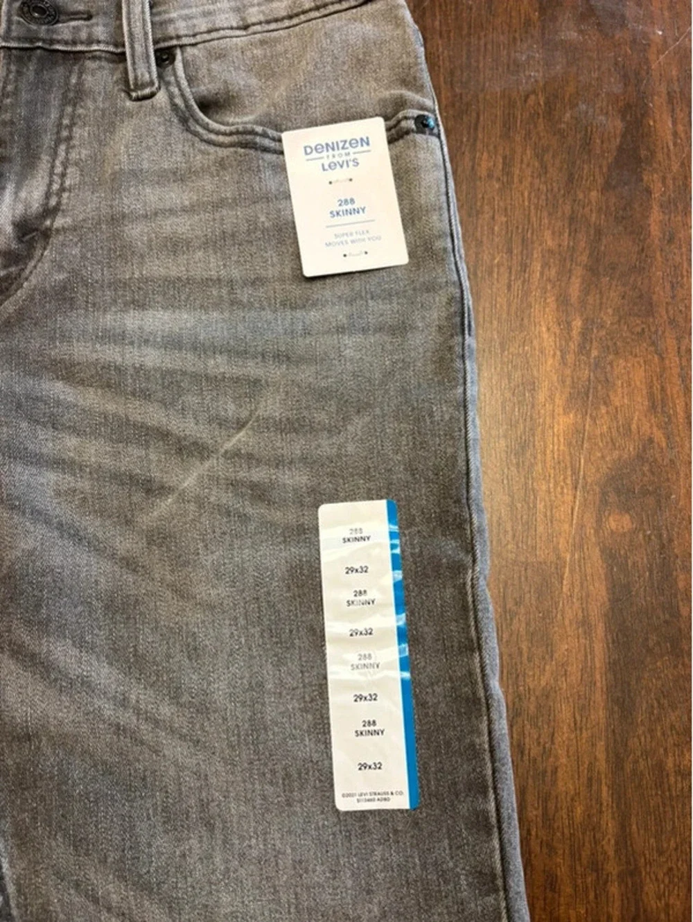 Denizen From Levi’s 288 Skinny Jeans Gray Wash Super Flex Mens 29x32 NWT